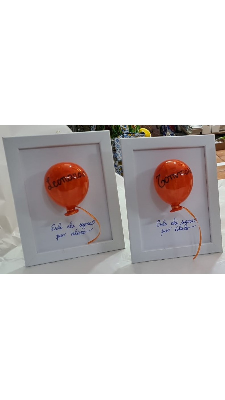 CORNICE 13X18 CON PALLONCINO PERSONALIZZATA