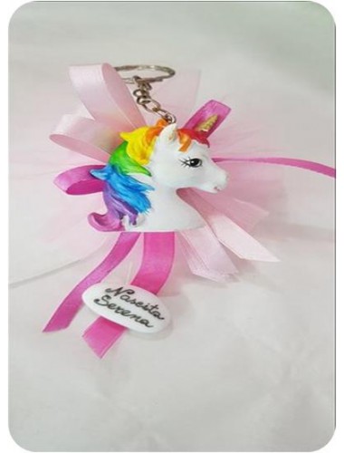 CONFEZIONE COMPLETA CONFETTI E PORTACHIAVE UNICORNO