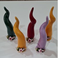 Corno in ceramica di capodimonte cm15 dec. roselline