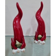 Corno in ceramica di capodimonte cm15 dec.3 agli e peperoncini