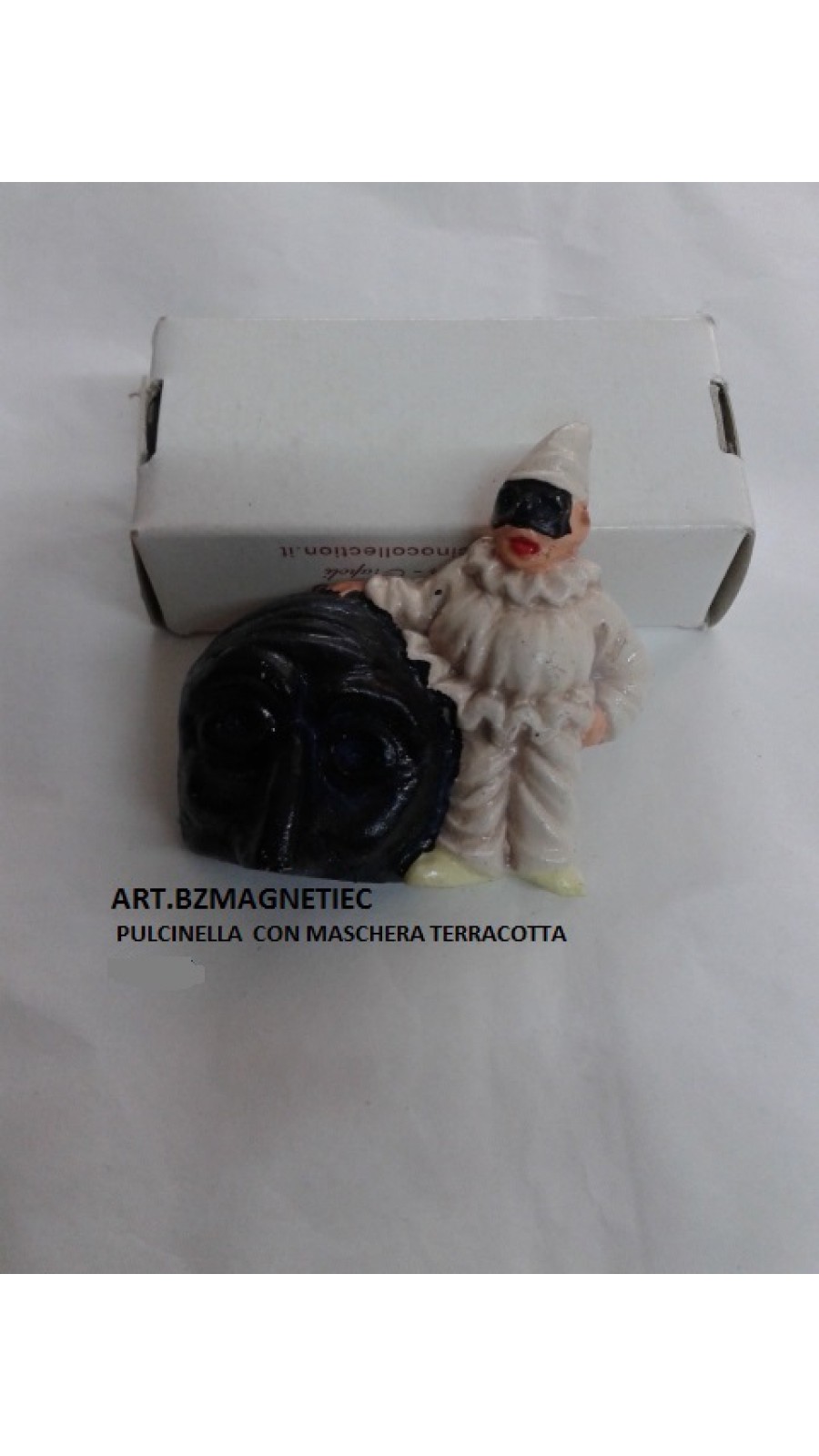 MAGNETE TERRACOTTA MASCHERA CON PULCINELLA