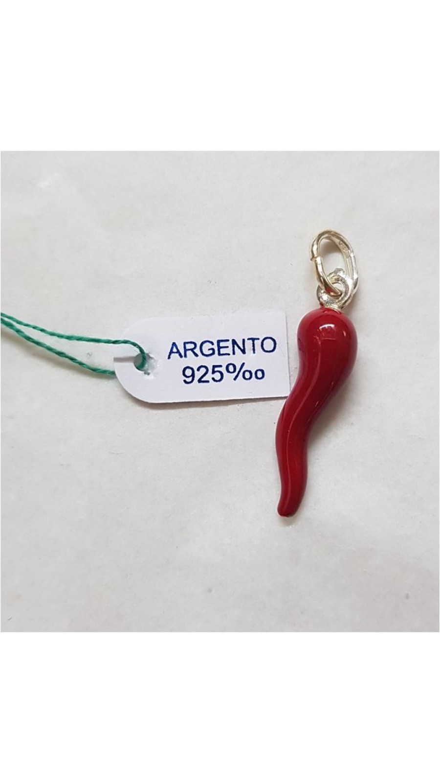  CORNO ARGENTO 925 SMALTATO H 2.5CM