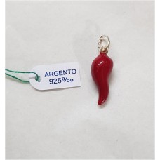 CORNO ARGENTO 925 SMALTATO H.2CM