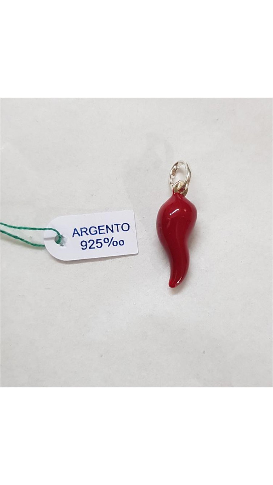 CORNO ARGENTO 925 SMALTATO H.2CM