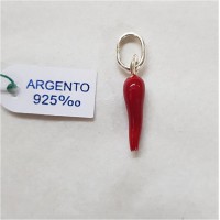 CORNO ARGENTO 925 SMALTATO H.2CM