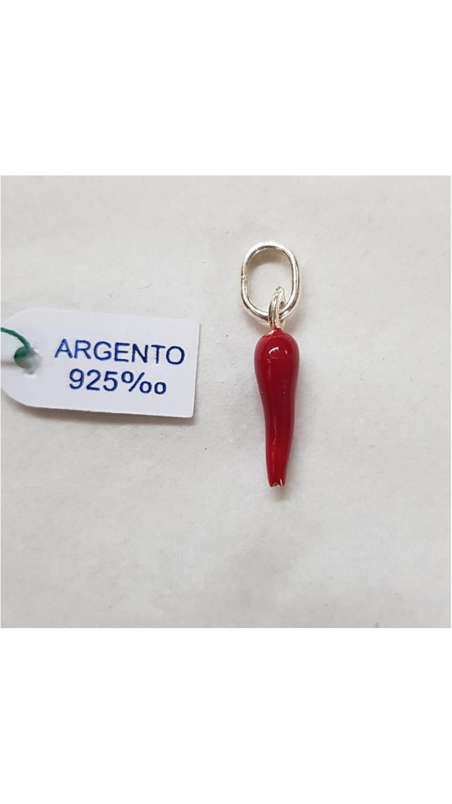 CORNO ARGENTO 925 SMALTATO H.2CM