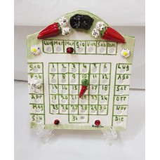 CALENDARIO PERPETUE IN CERAMICA SOGGETTO AGLIO E PEPERONCINO H16XL14