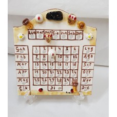 CALENDARIO PERPETUE IN CERAMICA SOGGETTO DOLCI NAPOLETANI H16XL14