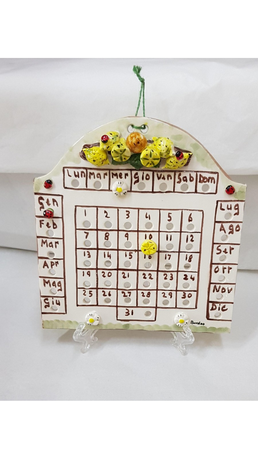 CALENDARIO PERPETUE IN CERAMICA SOGGETTO LIMONI H19XL19