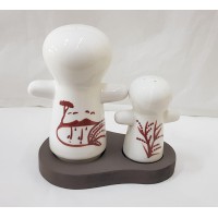 SET COPPIA SALE E PEPE IN CERAMICA DIPINTI A MANO