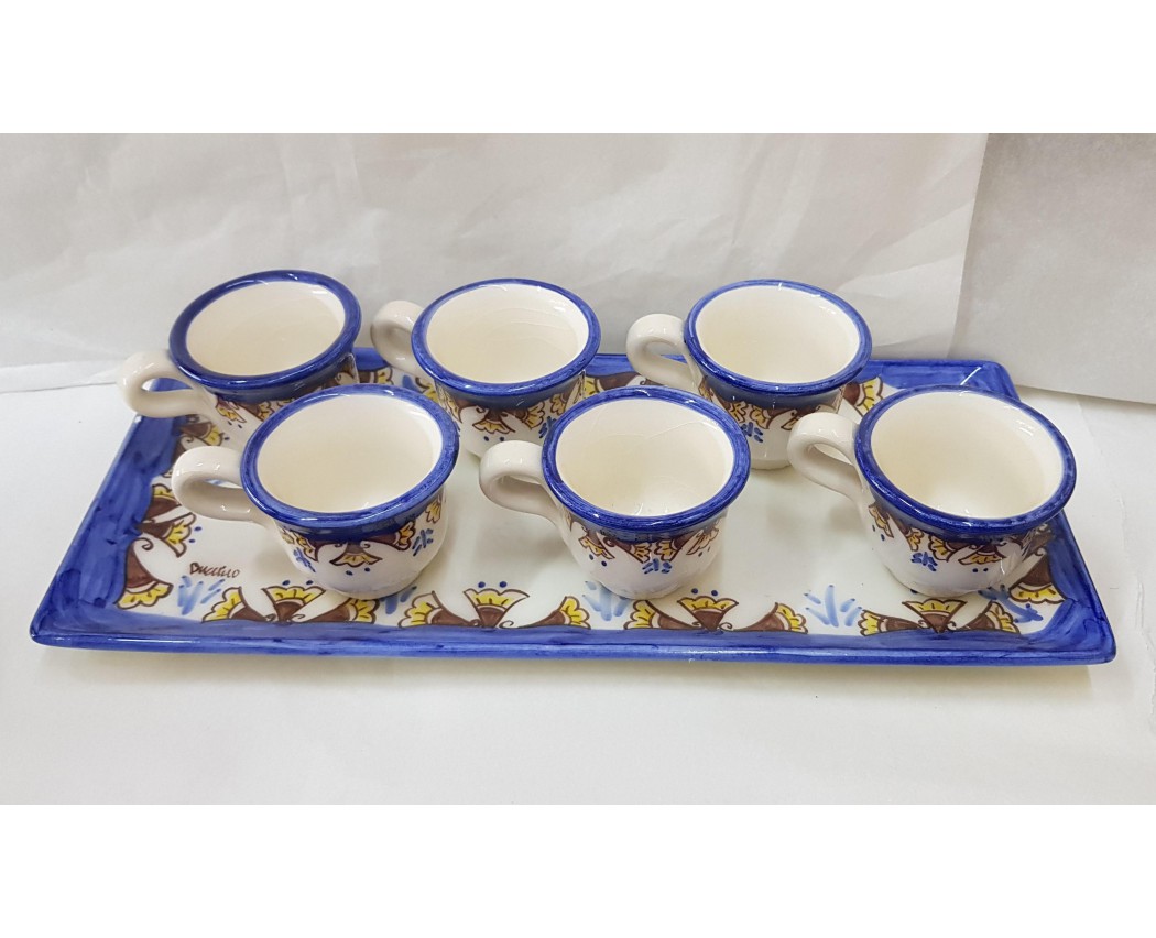 Set Tazze Da Caffè In Porcellana Capodimonte 