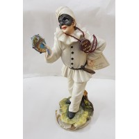 PULCINELLA H21XL11 IN PORCELLANA DI CAPODIMONTE