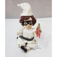 PULCINELLA CON PEPERONCINO CM10 IN PORCELLANA DI CAPODIMONTE