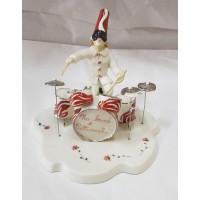  PULCINELLA BATTERISTA IN CERAMICA DI CAPODIMONTE