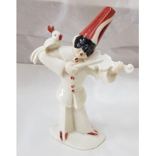 PULCINELLA CON VIOLINO CM15 IN CERAMICA DI CAPODIMONTE