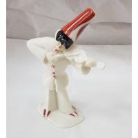 PULCINELLA CON VIOLINO CM12 IN CERAMICA DI CAPODIMONTE