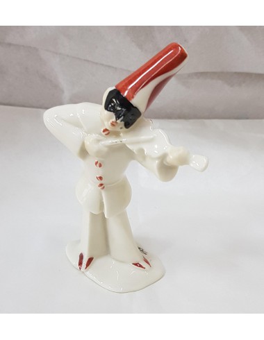 PULCINELLA CON VIOLINO CM12 IN CERAMICA DI CAPODIMONTE