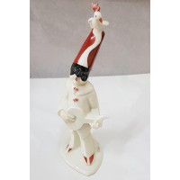  PULCINELLA CON MANDOLINO CM15 IN CERAMICA DI CAPODIMONTE