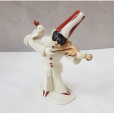 PULCINELLA CON VIOLINO CM15 IN CERAMICA DI CAPODIMONTE