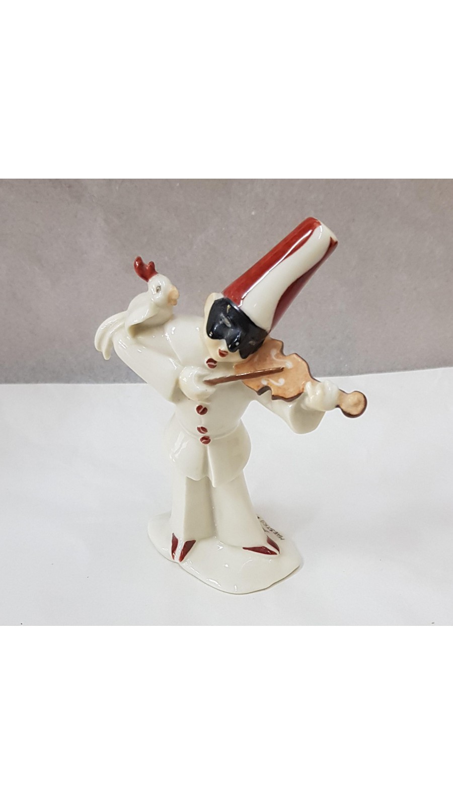 PULCINELLA CON VIOLINO CM15 IN CERAMICA DI CAPODIMONTE