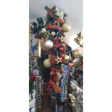 ALBERO PENDENTE COMPLETO ADDOBBI E LUCI CM180