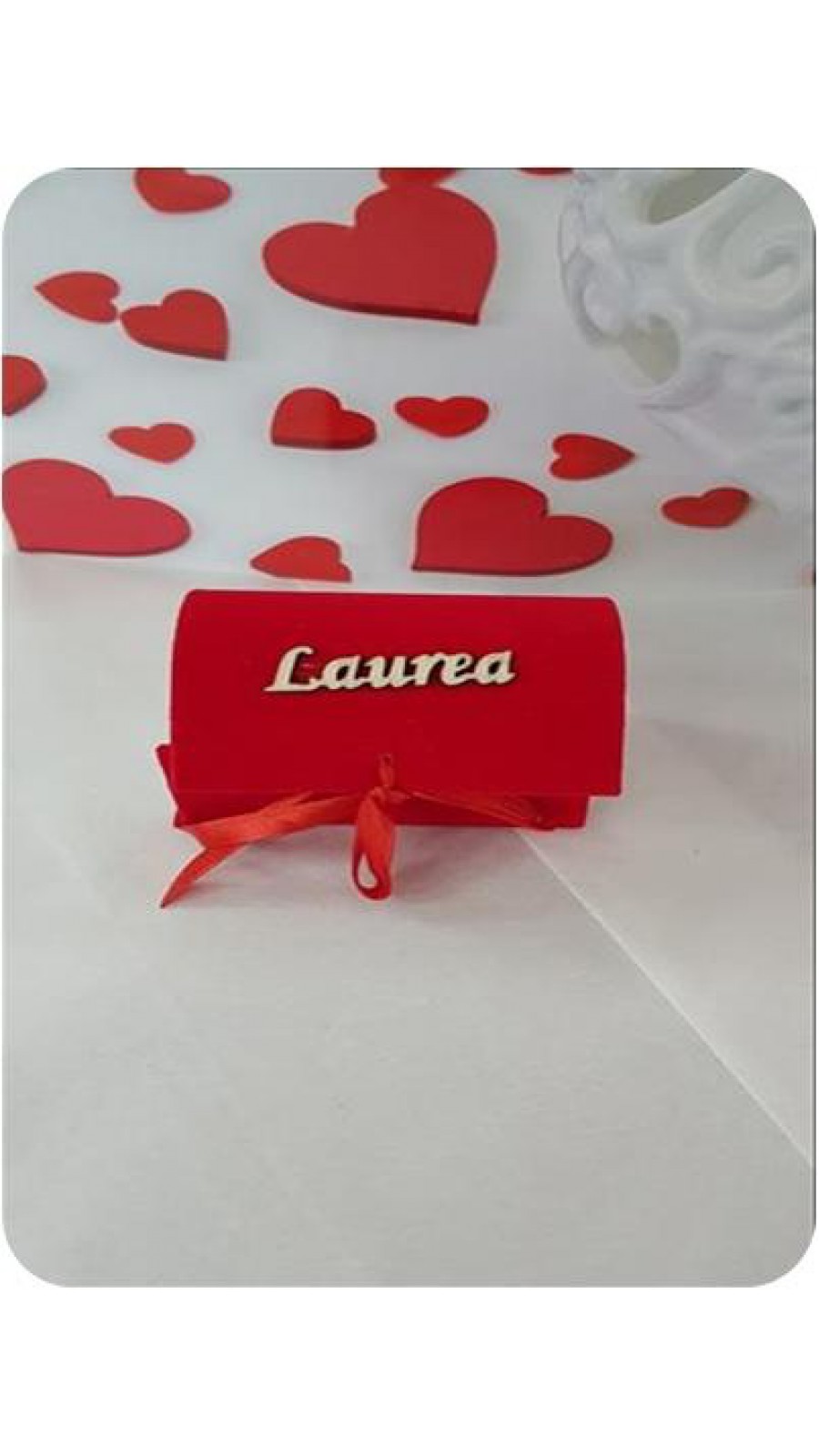 BAULETTO  IN PELTRO E SCRITTA LAUREA IN LEGNO COMPLETO DI CONFETTI