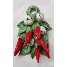 RESTA AGLIO E PEPERONCINO IN CERAMICA H.16XL.12CM