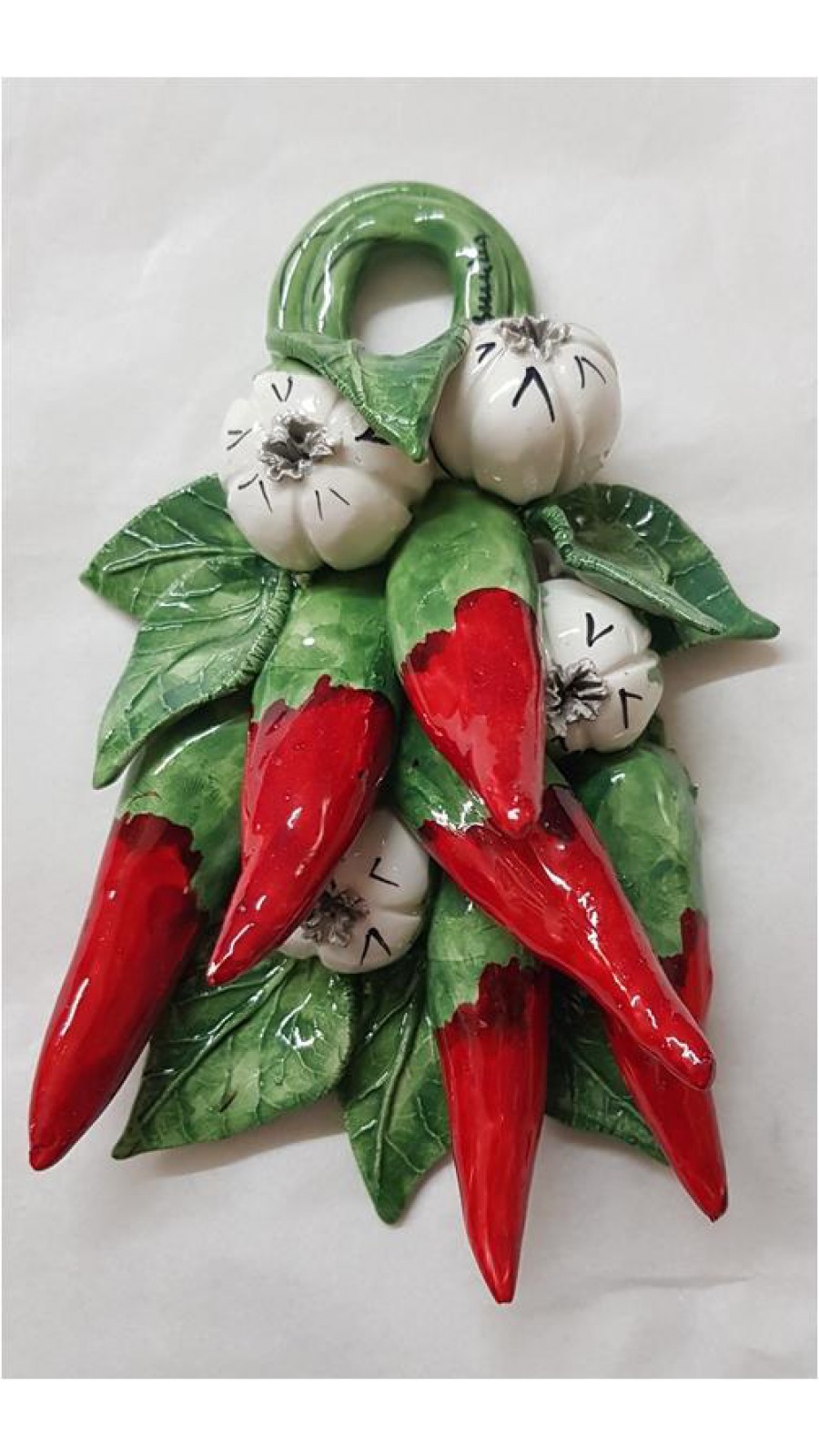 RESTA AGLIO E PEPERONCINO IN CERAMICA H.16XL.12CM