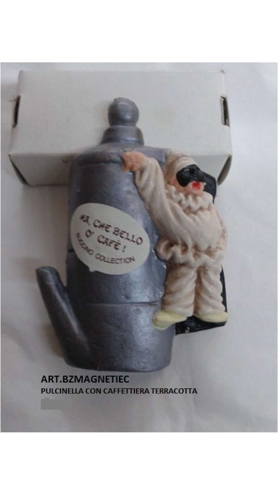 MAGNETE CAFFETTIERA CON PULCINELLA