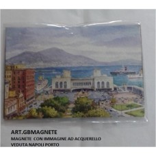 MAGNETE ACQUERELLATO PORTO DI NAPOLI