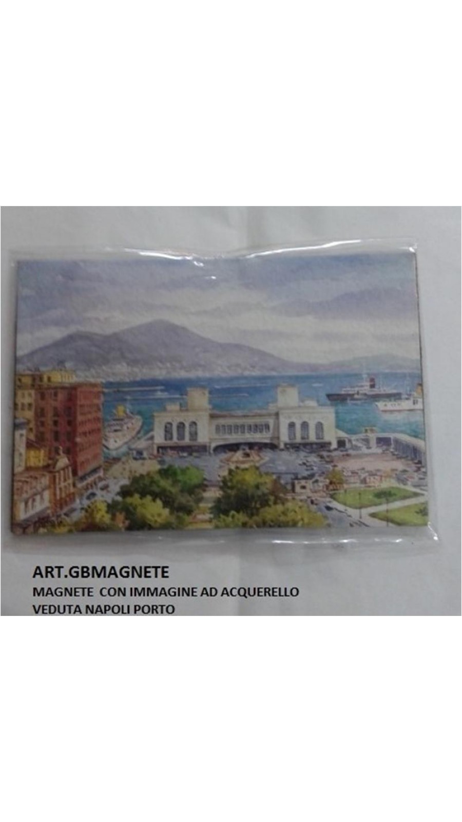 MAGNETE ACQUERELLATO PORTO DI NAPOLI