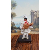 PULCINELLA TERRACOTTA VESTITO CM10 CON MANDOLINO