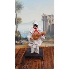 PULCINELLA TERRACOTTA VESTITO CM10 CON MANDOLINO