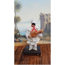 PULCINELLA TERRACOTTA VESTITO CM10 CON MANDOLINO