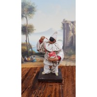 PULCINELLA TERRACOTTA VESTITO CM10 CON SPAGHETTI