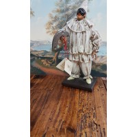 PULCINELLA TERRACOTTA VESTITO CM20 CON FERRO DI CAVALLO