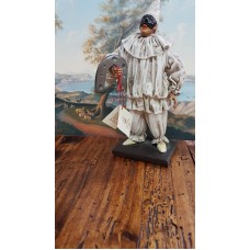 PULCINELLA TERRACOTTA VESTITO CM20 CON FERRO DI CAVALLO