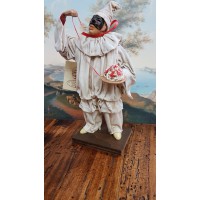 PULCINELLA TERRACOTTA VESTITO CM20 CON SPAGHETTI