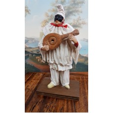 PULCINELLA TERRACOTTA VESTITO CM20 CON MANDOLINO