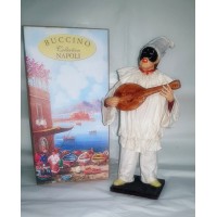 Pulcinella Terracotta Vestito con Mandolino (CM 30)