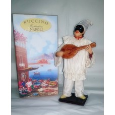 Pulcinella Terracotta Vestito con Mandolino (CM 30)