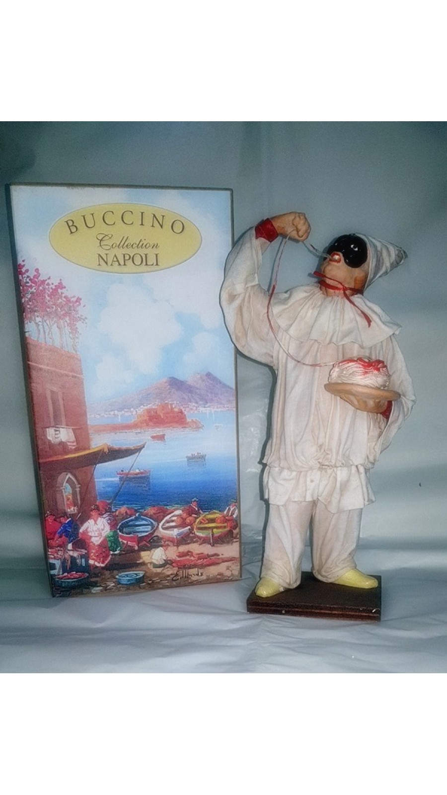 Pulcinella Terracotta Vestito con Spaghetti (CM 30)